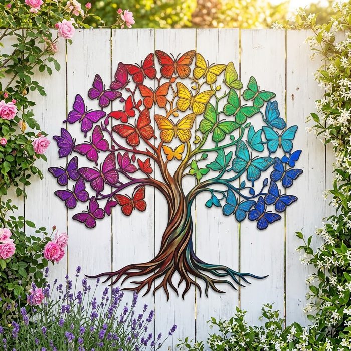 Butterfly Tree of Life Metal Wall Art
