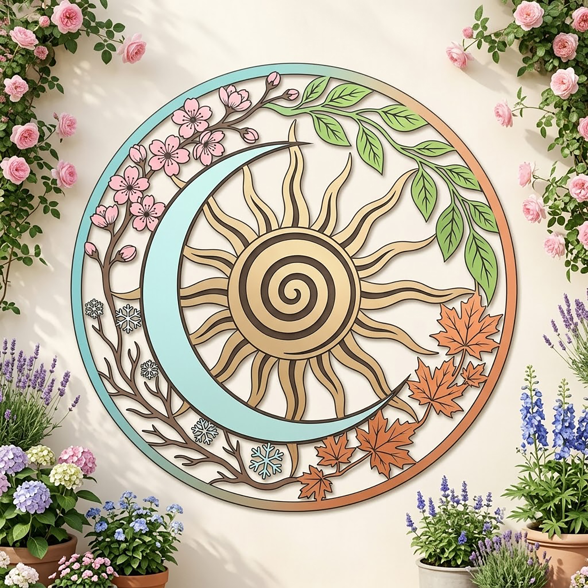 Sun and Moon Metal Wall Art