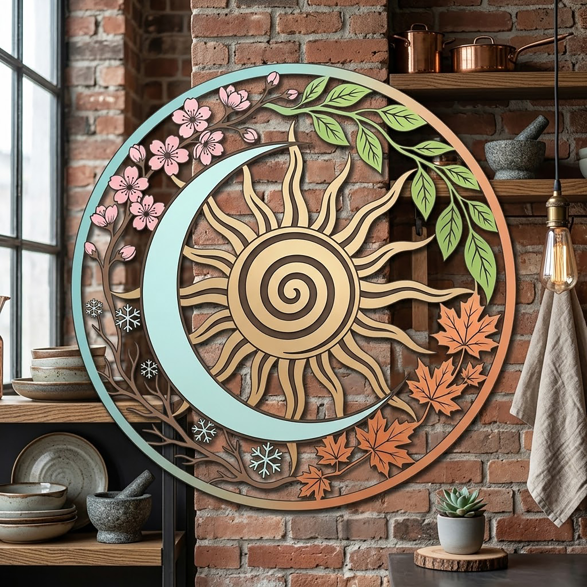 Sun and Moon Metal Wall Art - product view 2