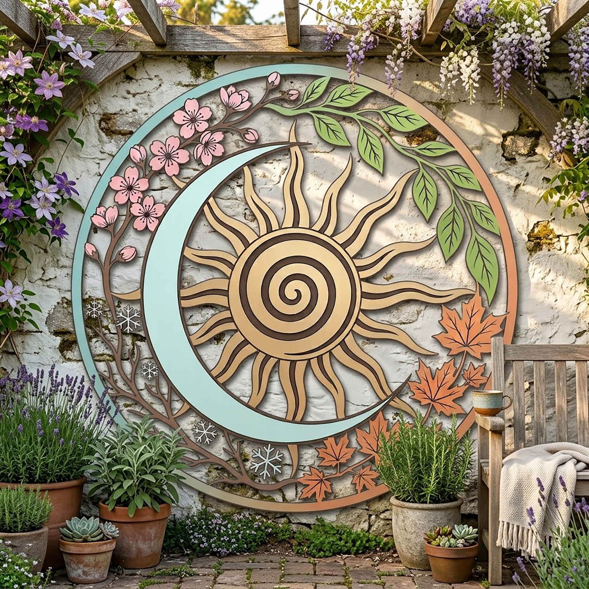 Sun and Moon Metal Wall Art - product view 3