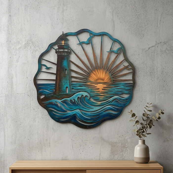 Coastal Lighthouse Metal Wall Art