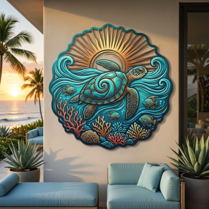 Sea Turtle Metal Wall Art