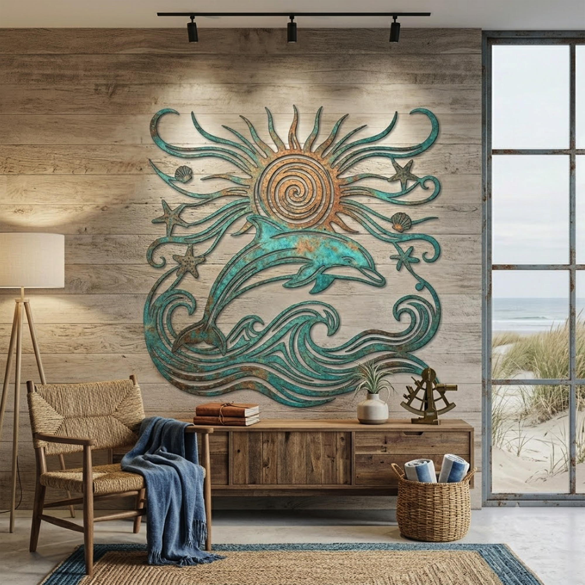 Dolphin Metal Wall Art - product view 3