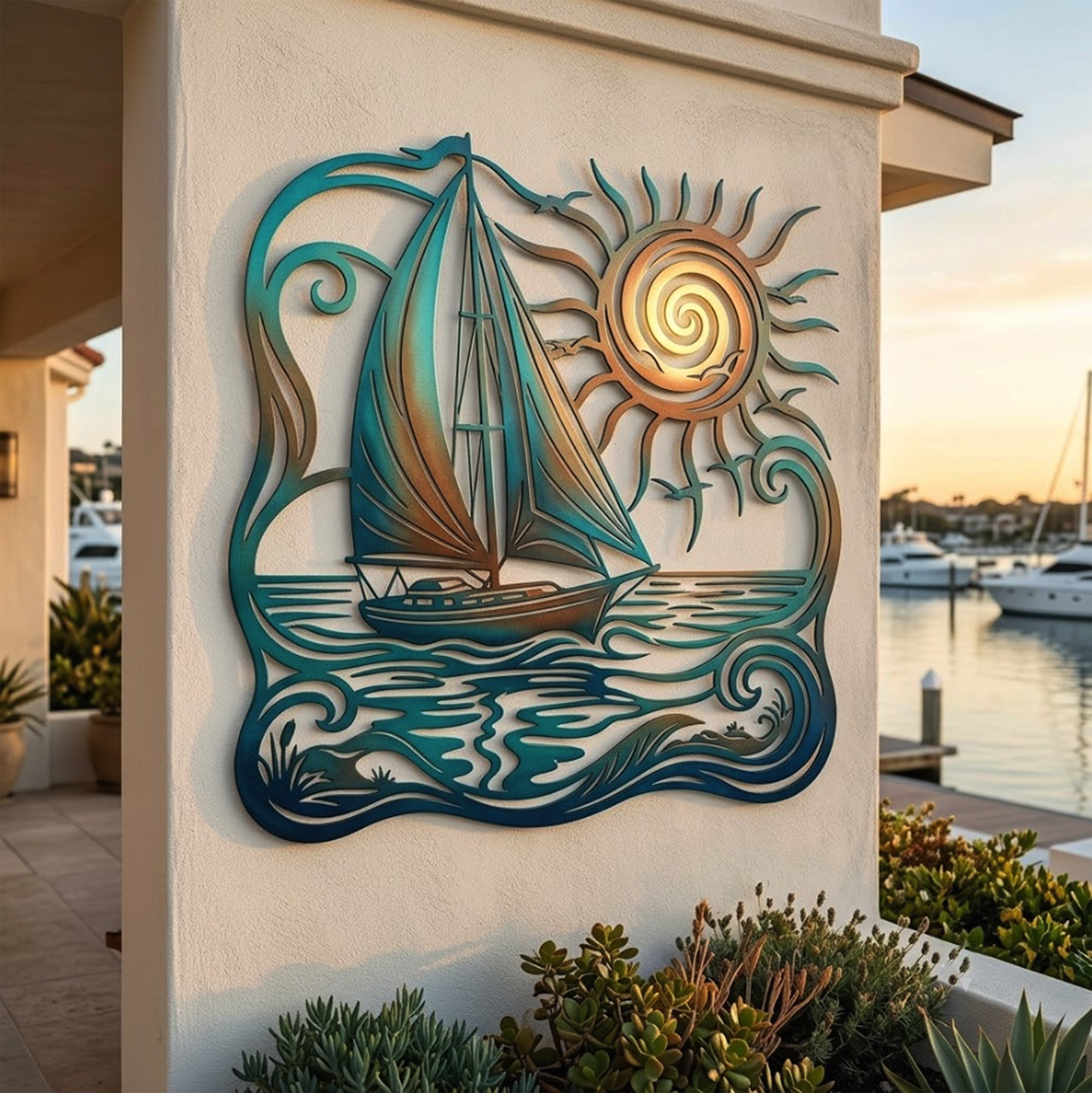 Sailboat Metal Wall Art