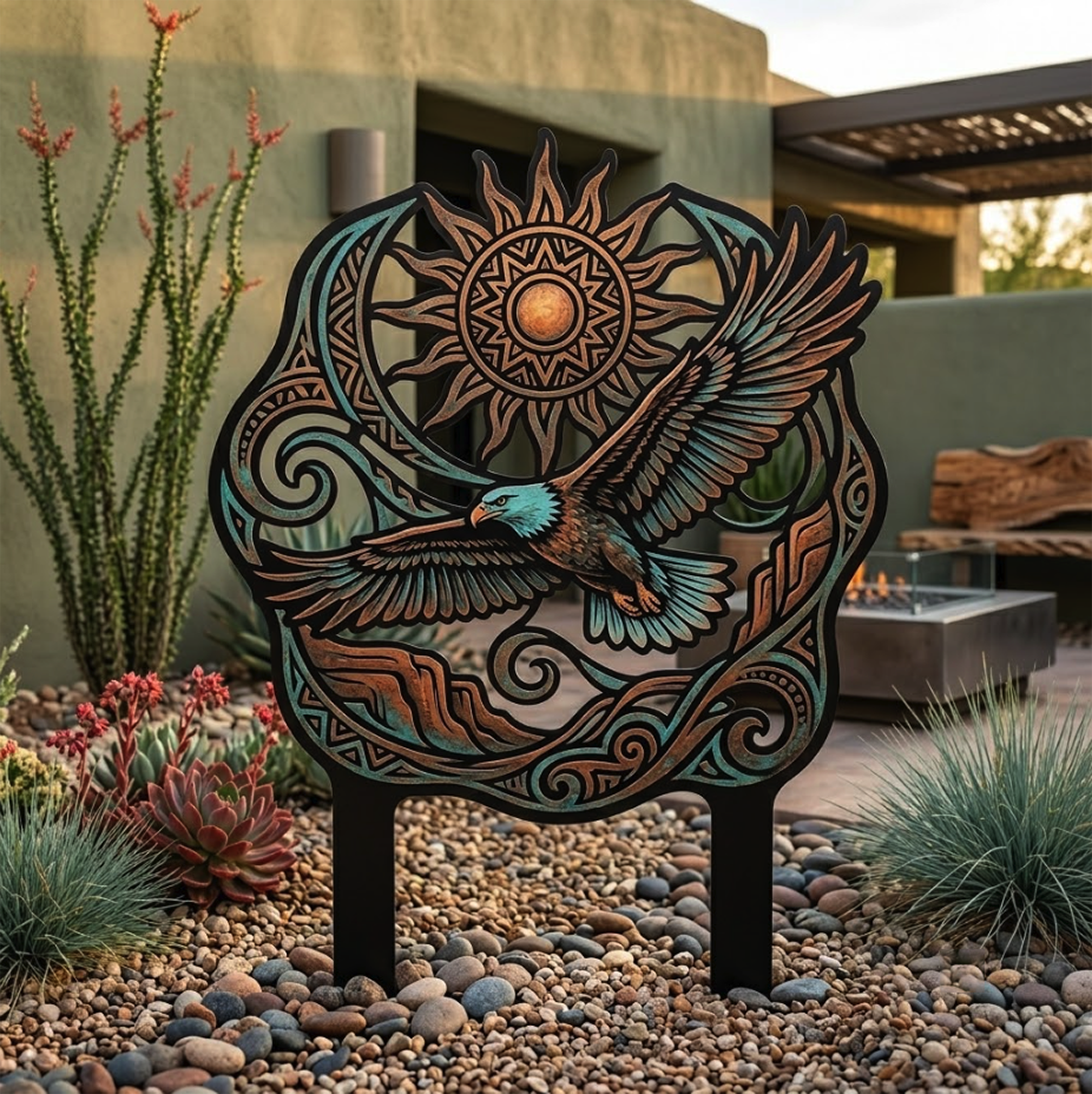 Southwestern Eagle Garden Stake - product view 2