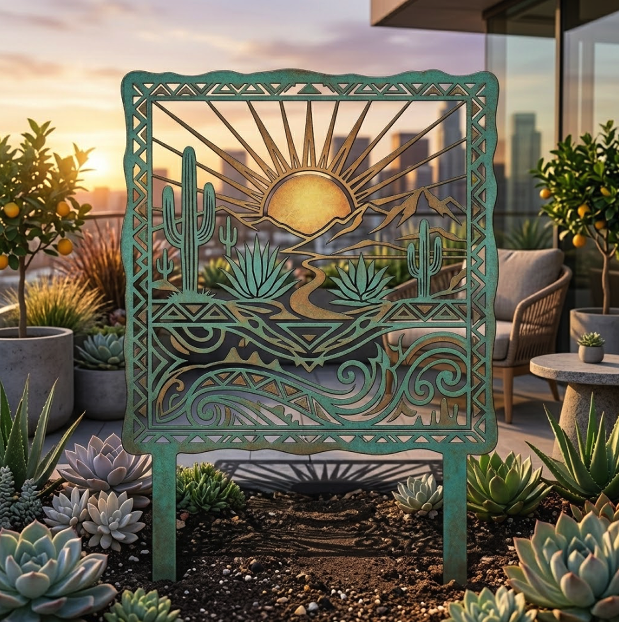 Southwestern Desert Garden Stake - product view 3