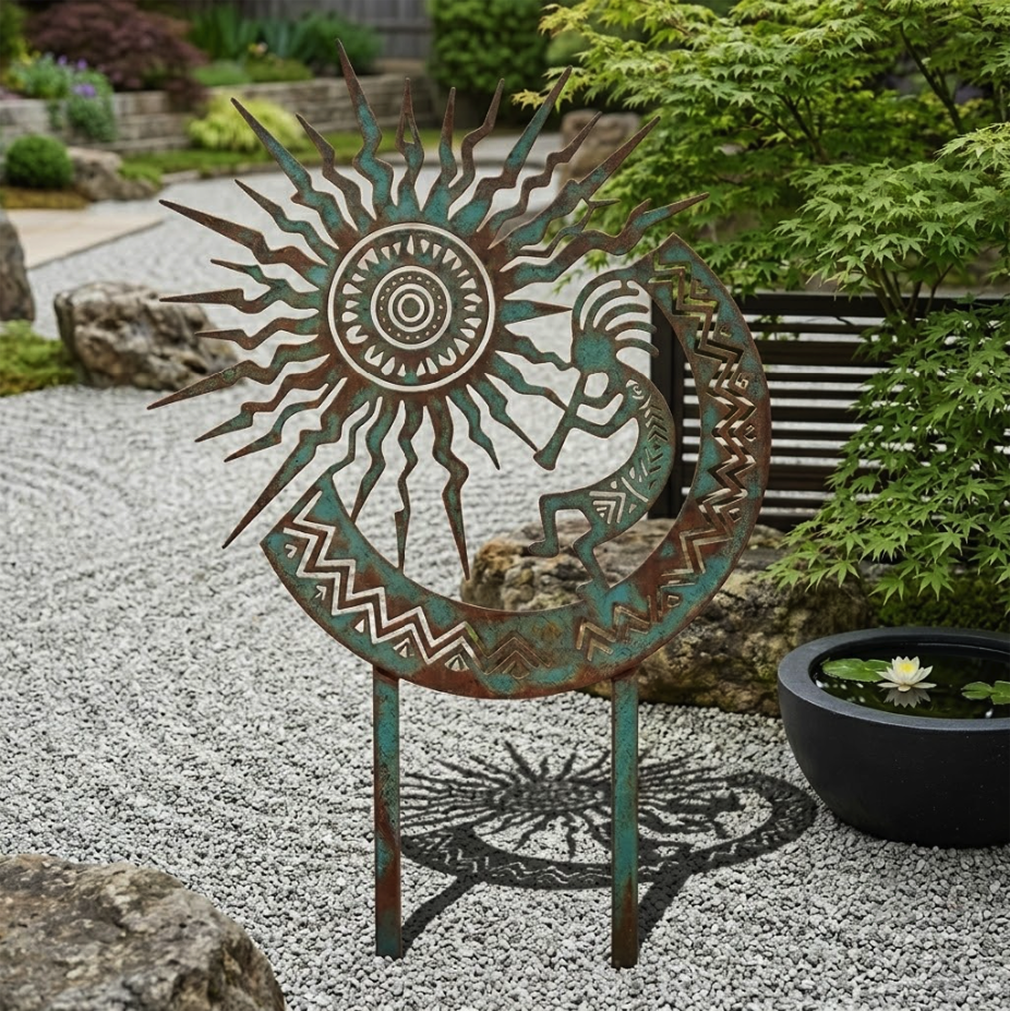 Southwestern Kokopelli Garden Stake - product view 2
