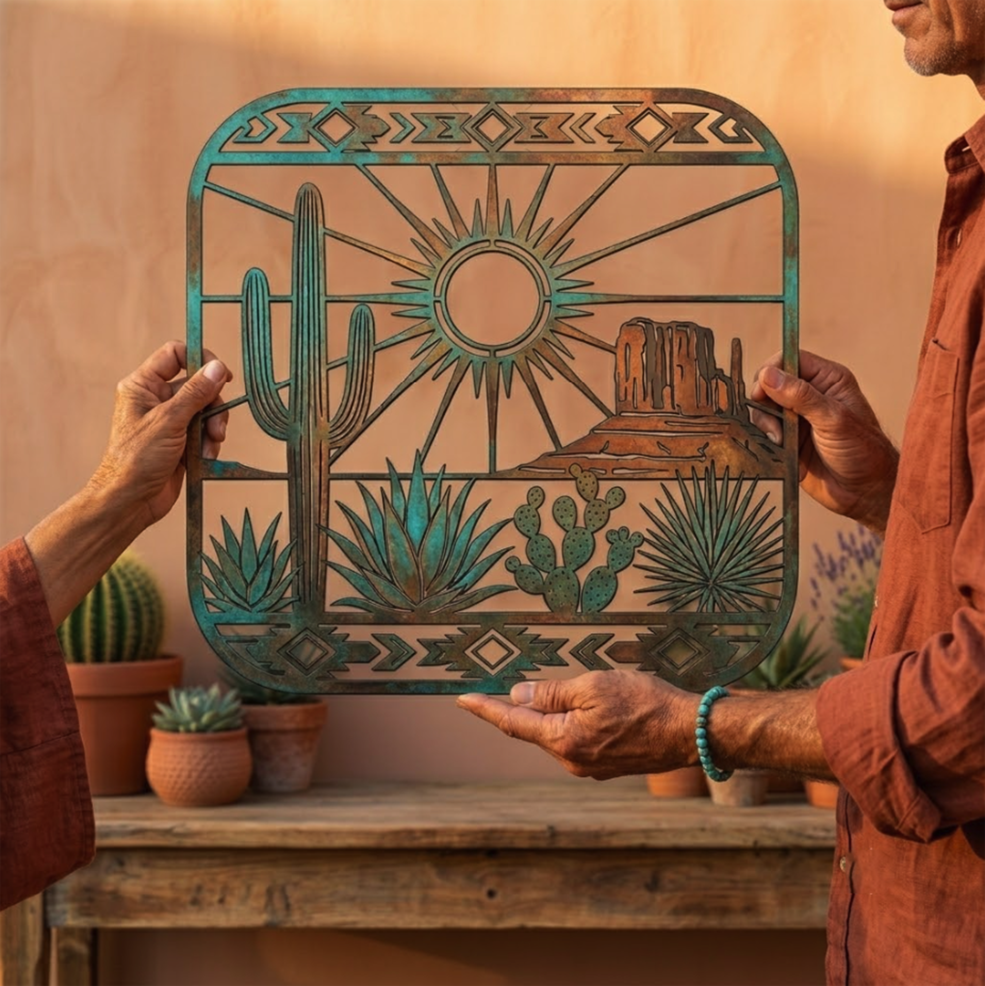 Southwestern Desert Metal Wall Art - product view 2