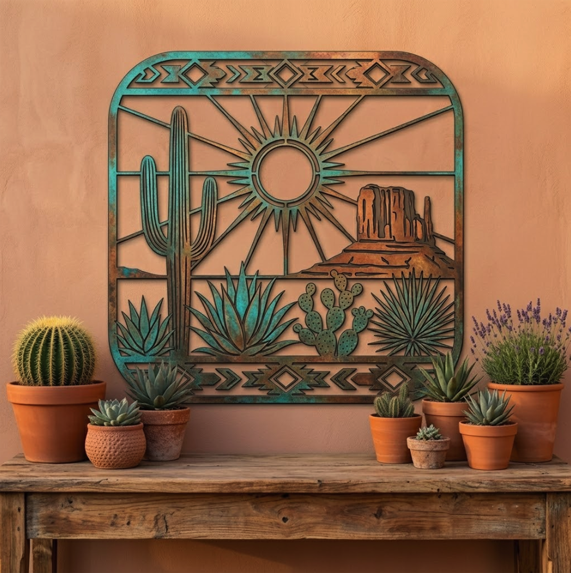 Southwestern Desert Metal Wall Art - product view 3
