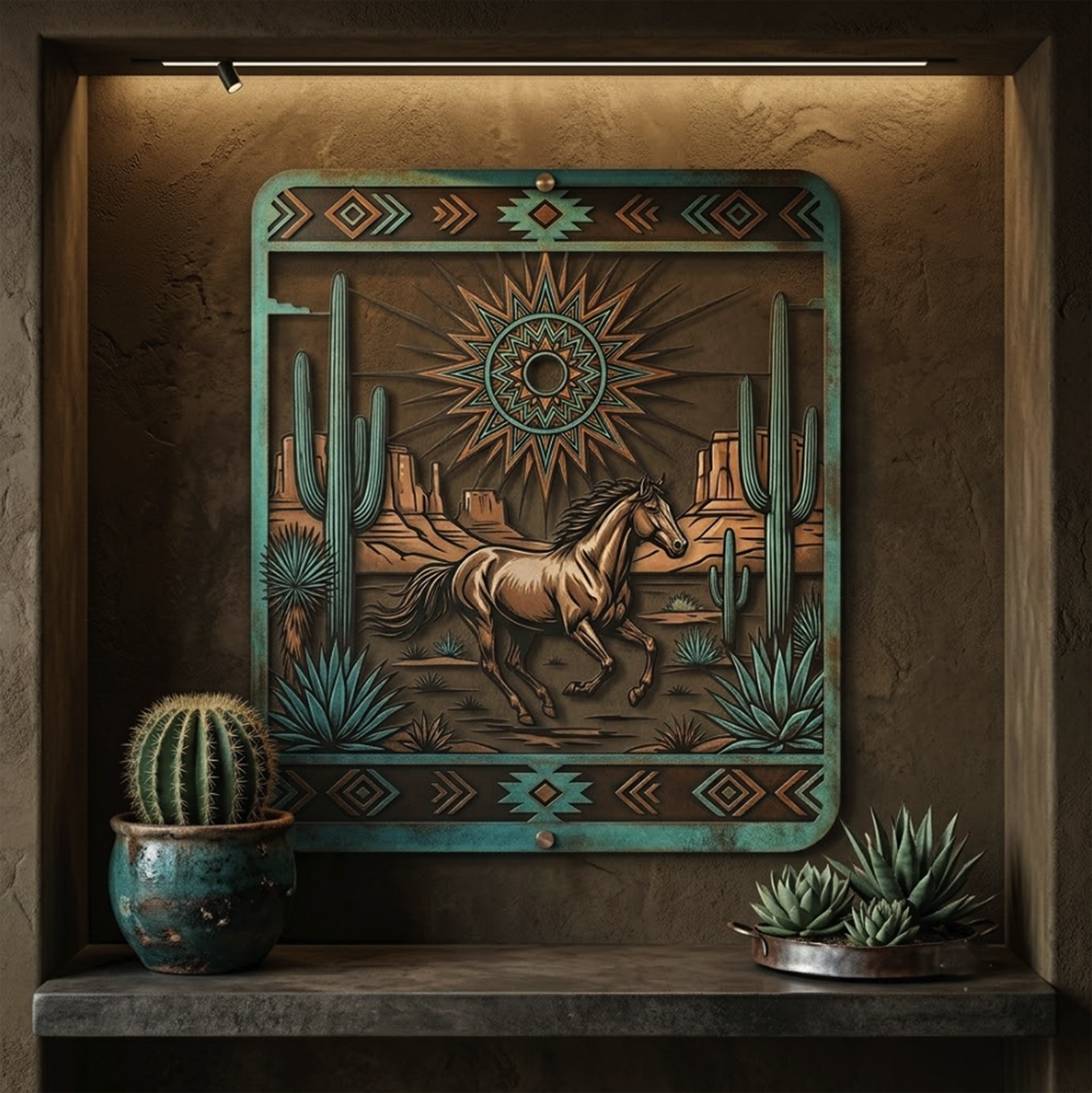 Southwestern Horse Metal Wall Art - product view 3