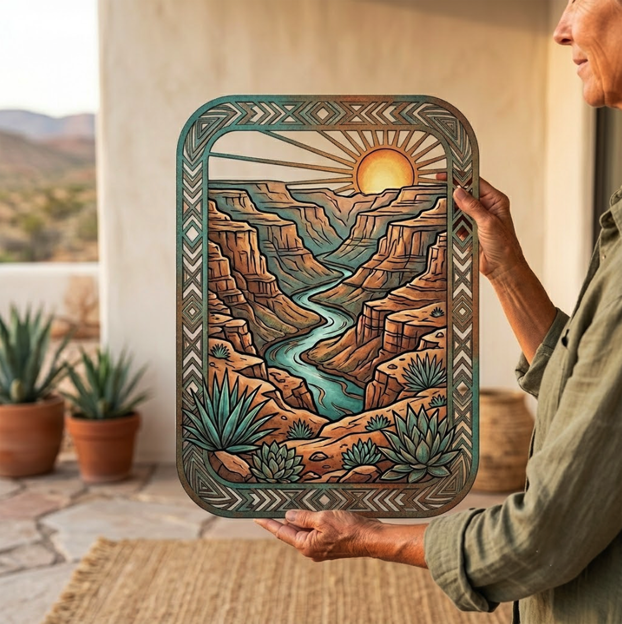 Southwestern Canyon Metal Wall Art - product view 3