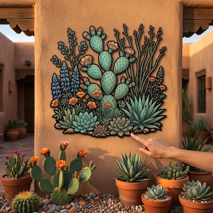 Southwestern Desert Garden Metal Wall Art