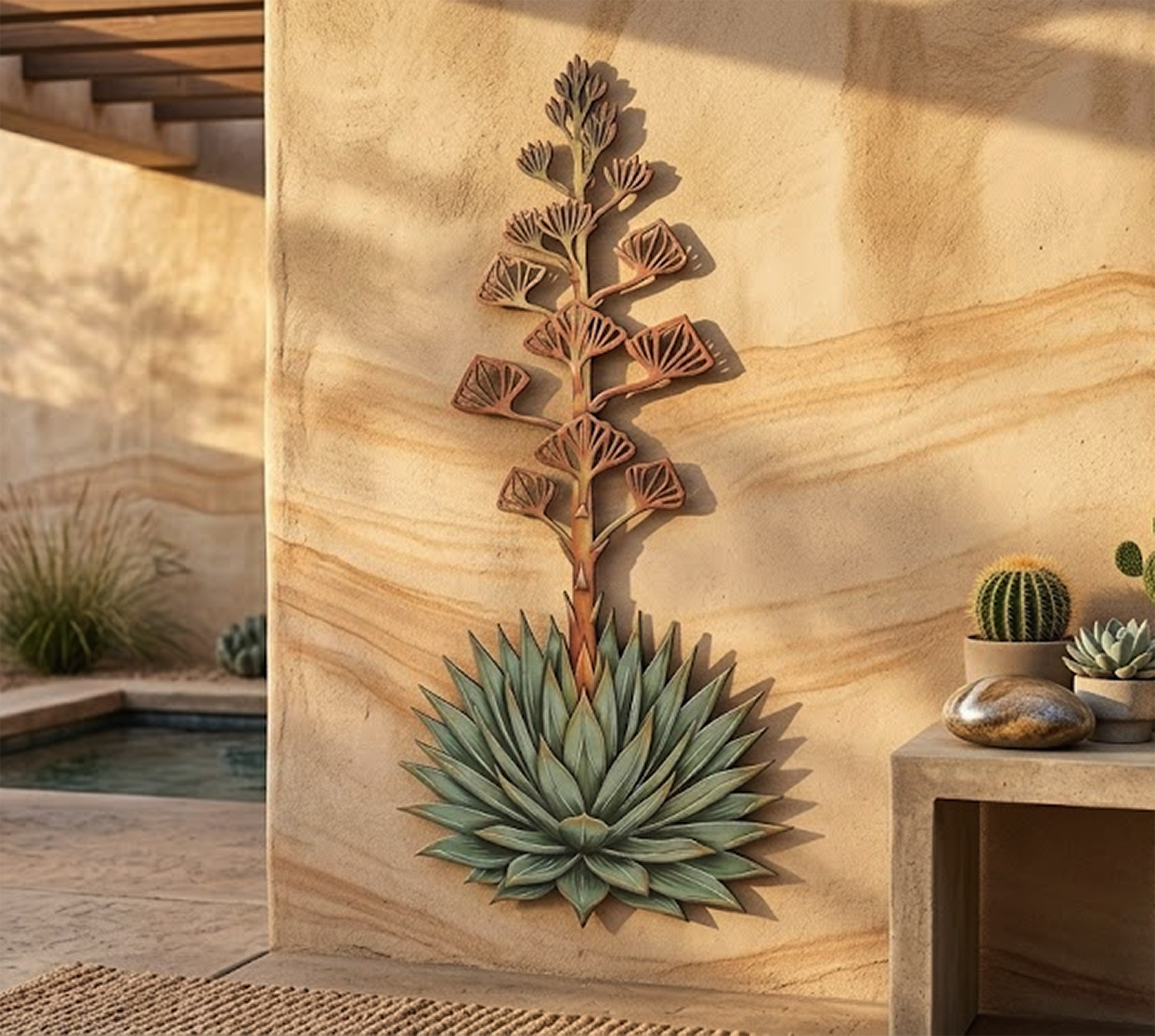 Southwestern Agave Metal Wall Art - product view 2