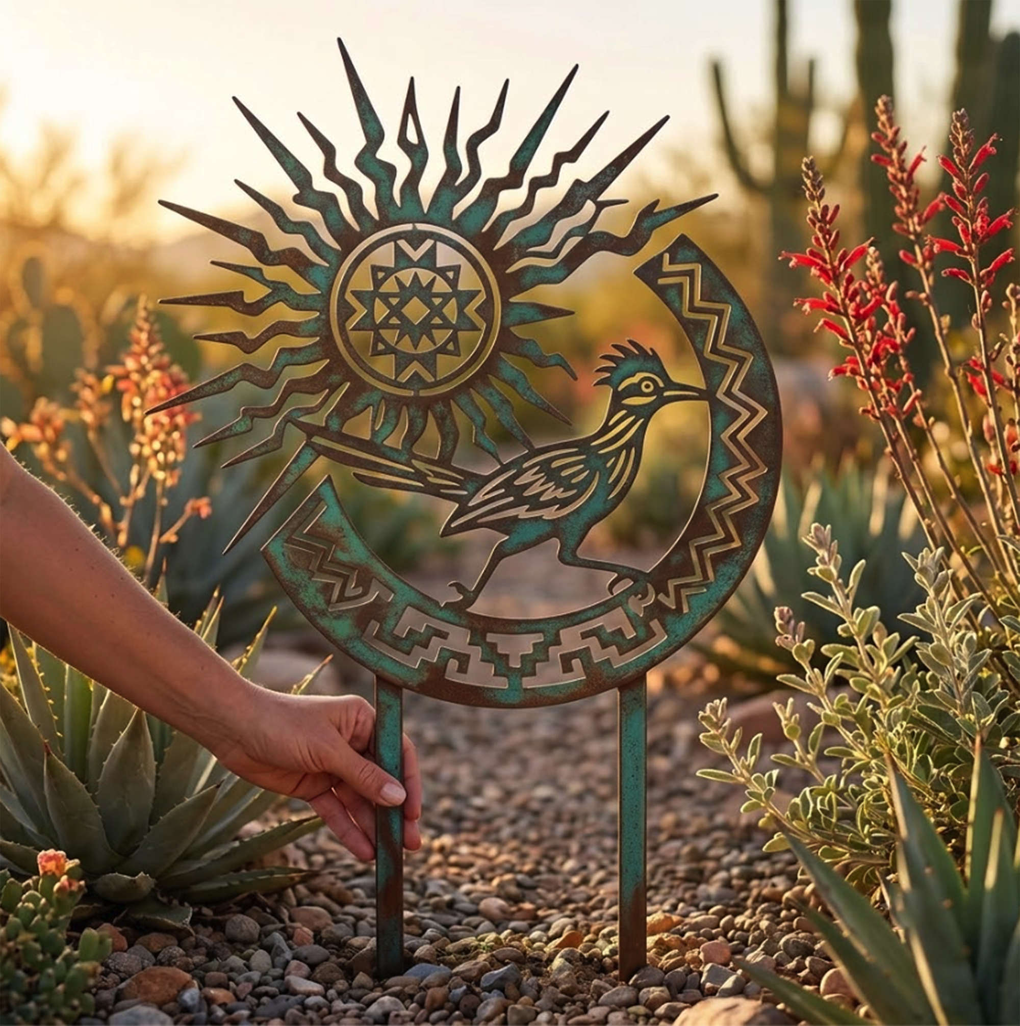 Southwestern Roadrunner Garden Stake