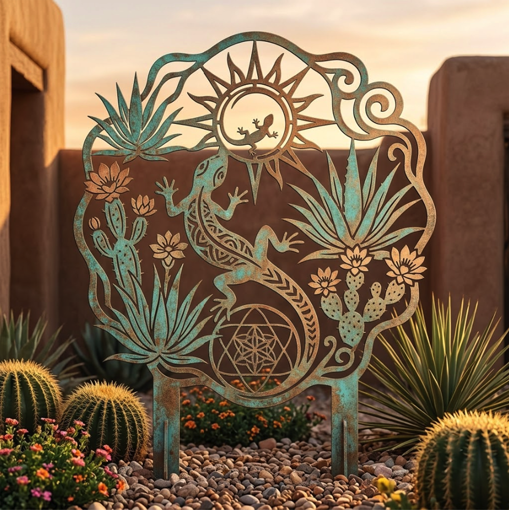 Southwestern Lizard Garden Stake