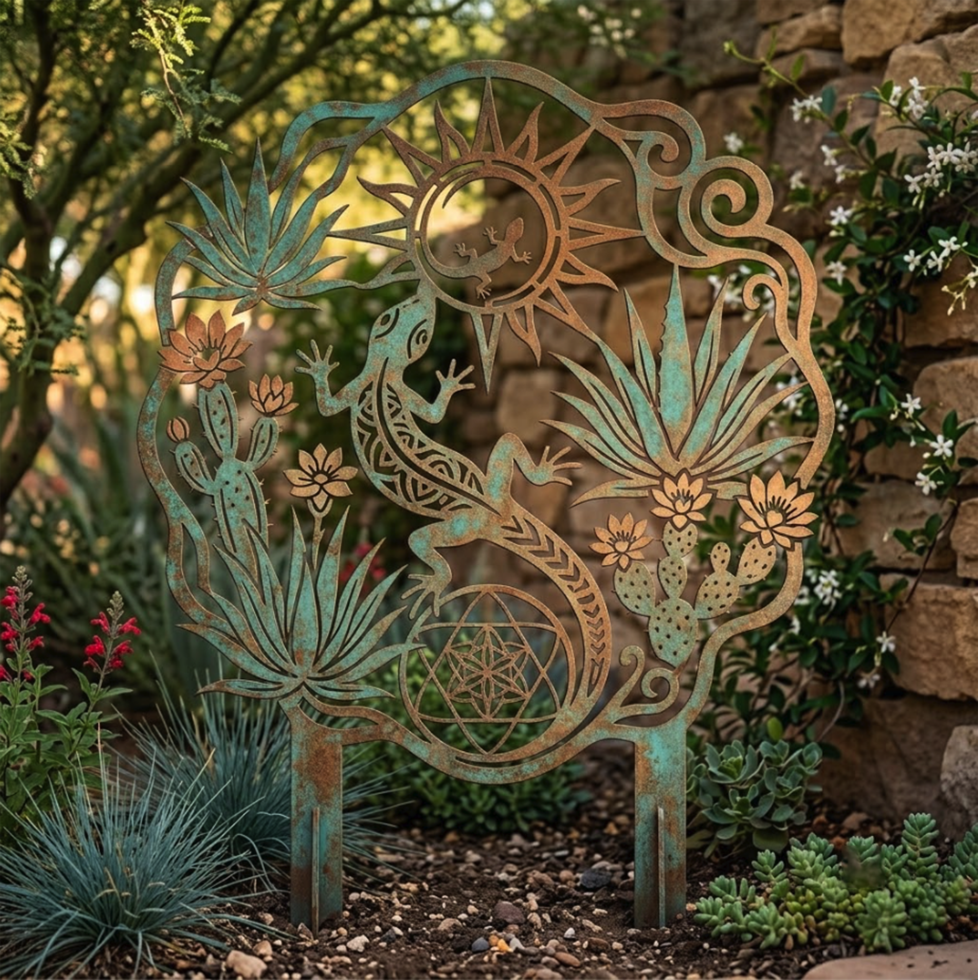 Southwestern Lizard Garden Stake - product view 2