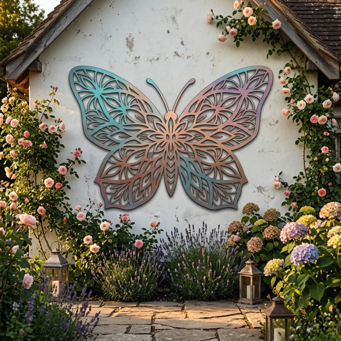 Pastel Butterfly Metal Wall Art