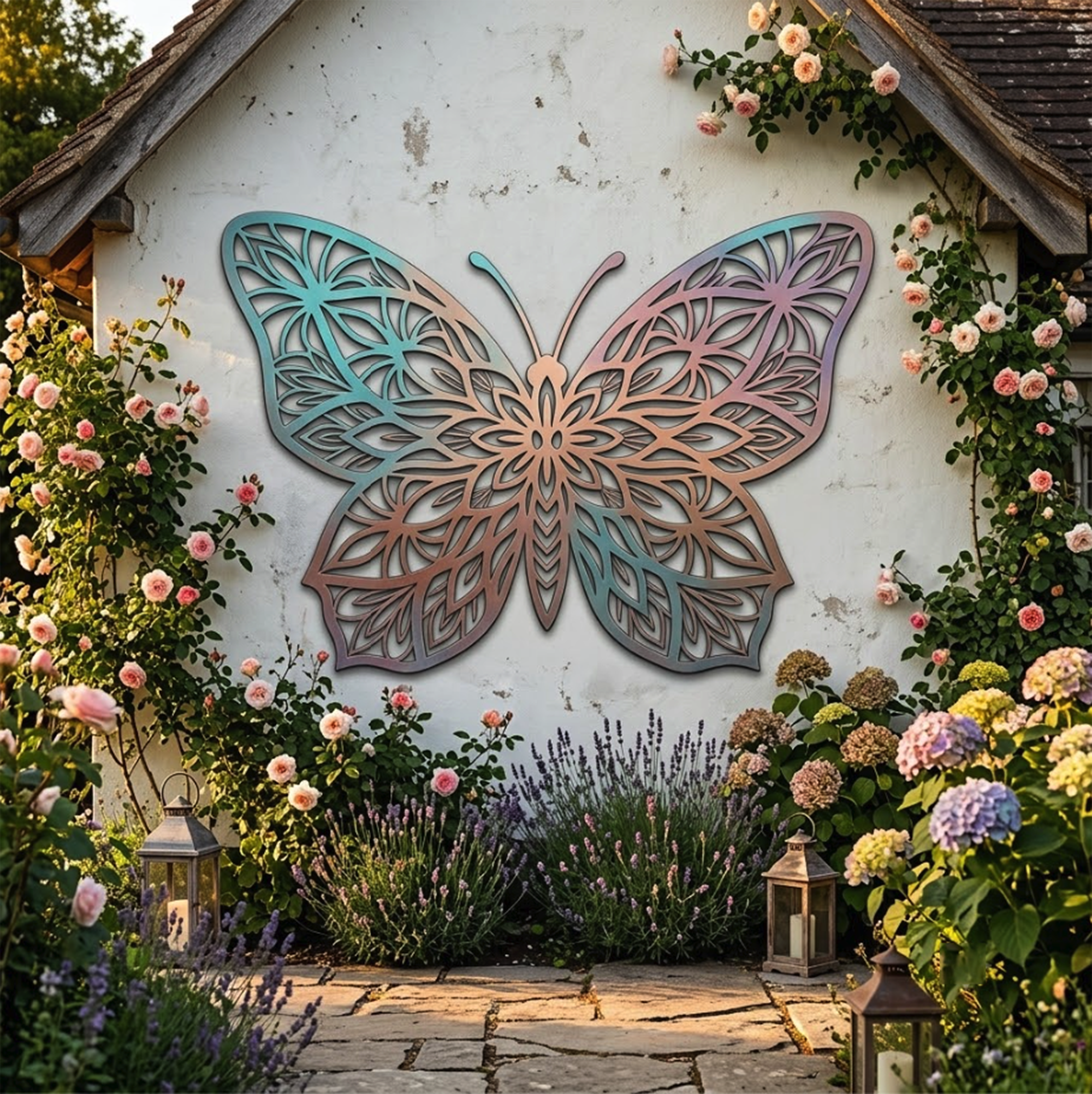 Pastel Butterfly Metal Wall Art