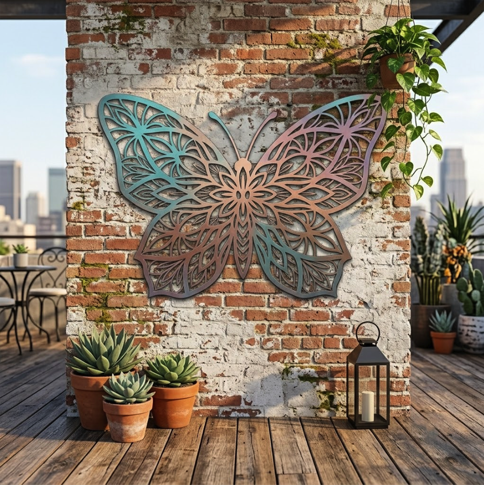 Pastel Butterfly Metal Wall Art - product view 2
