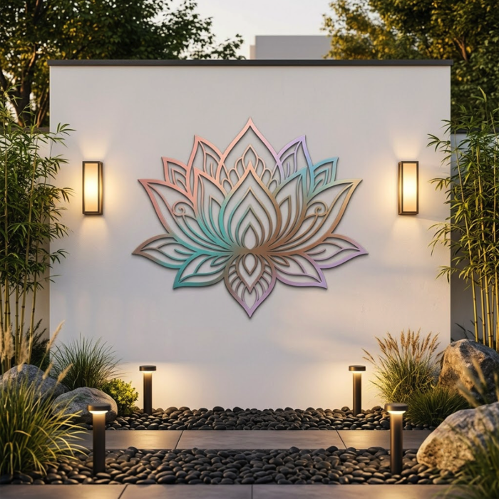 Pastel Lotus Metal Wall Art