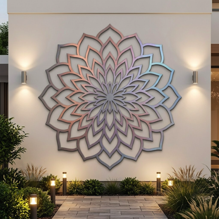 Pastel Mandala Metal Wall Art
