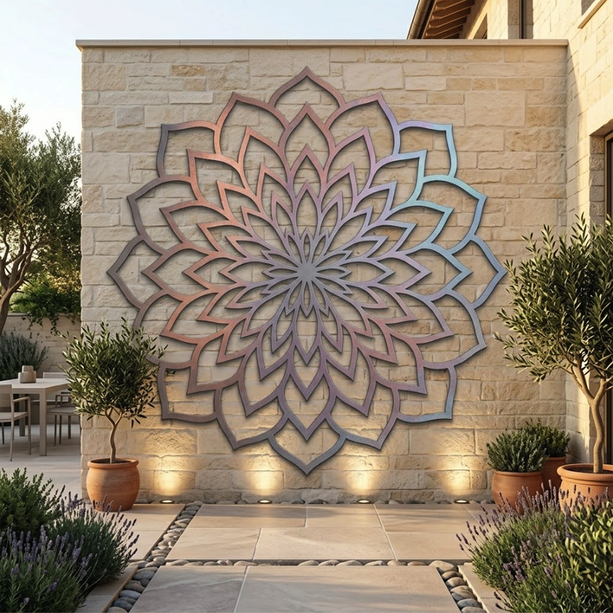 Pastel Mandala Metal Wall Art - product view 2