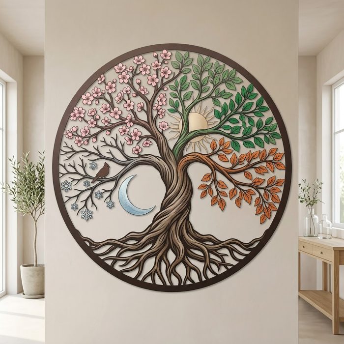 Four Seasons Tree of Life Metal Wall Art