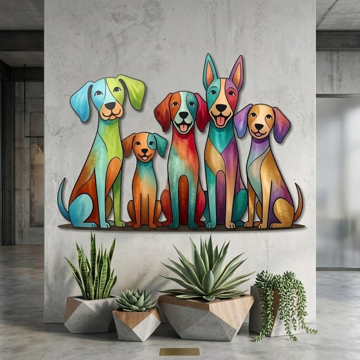 Colorful Dog Metal Wall Art