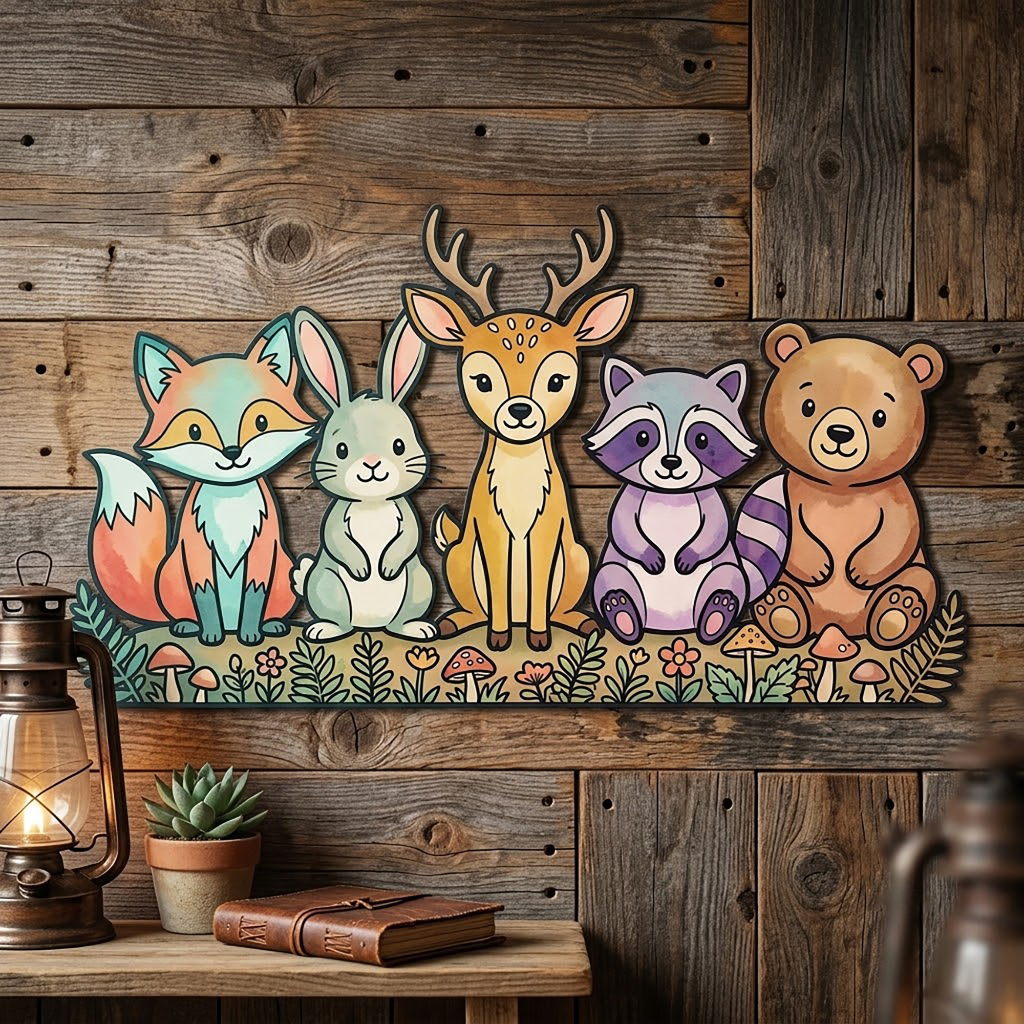 Woodland Animals Metal Wall Art - product view 2