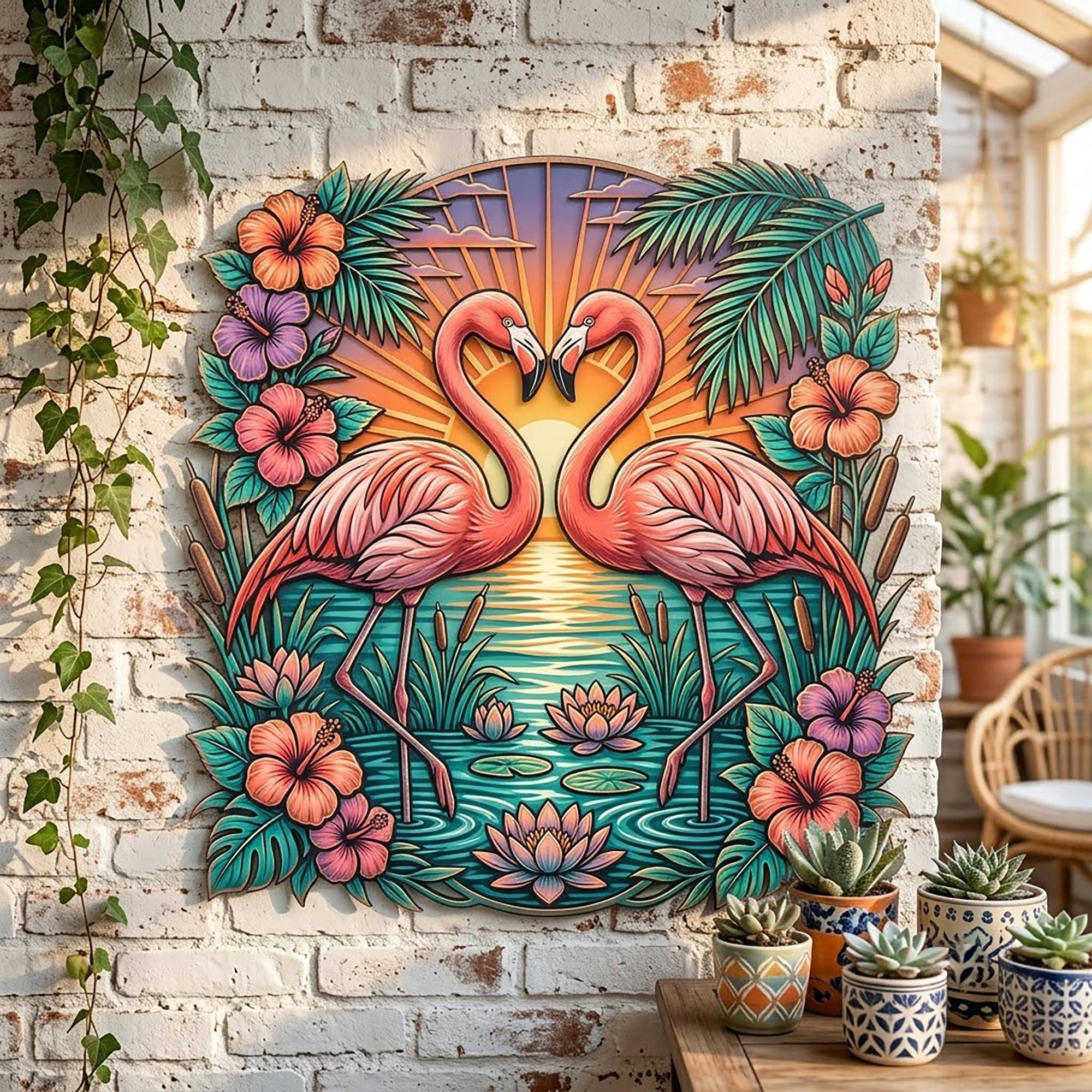 Flamingo Metal Wall Art - product view 2