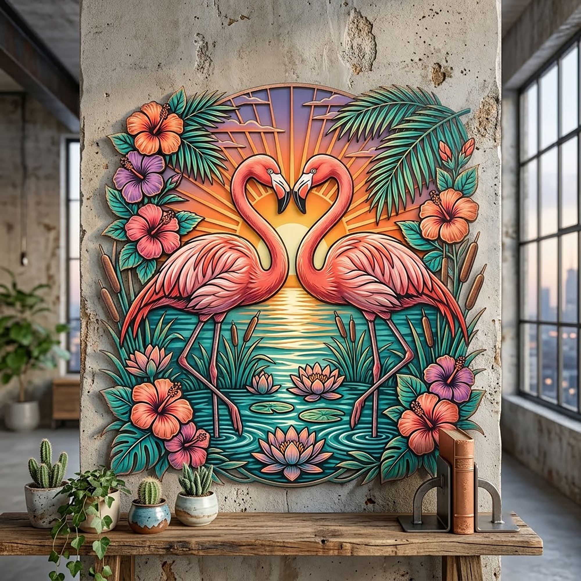 Flamingo Metal Wall Art - product view 3