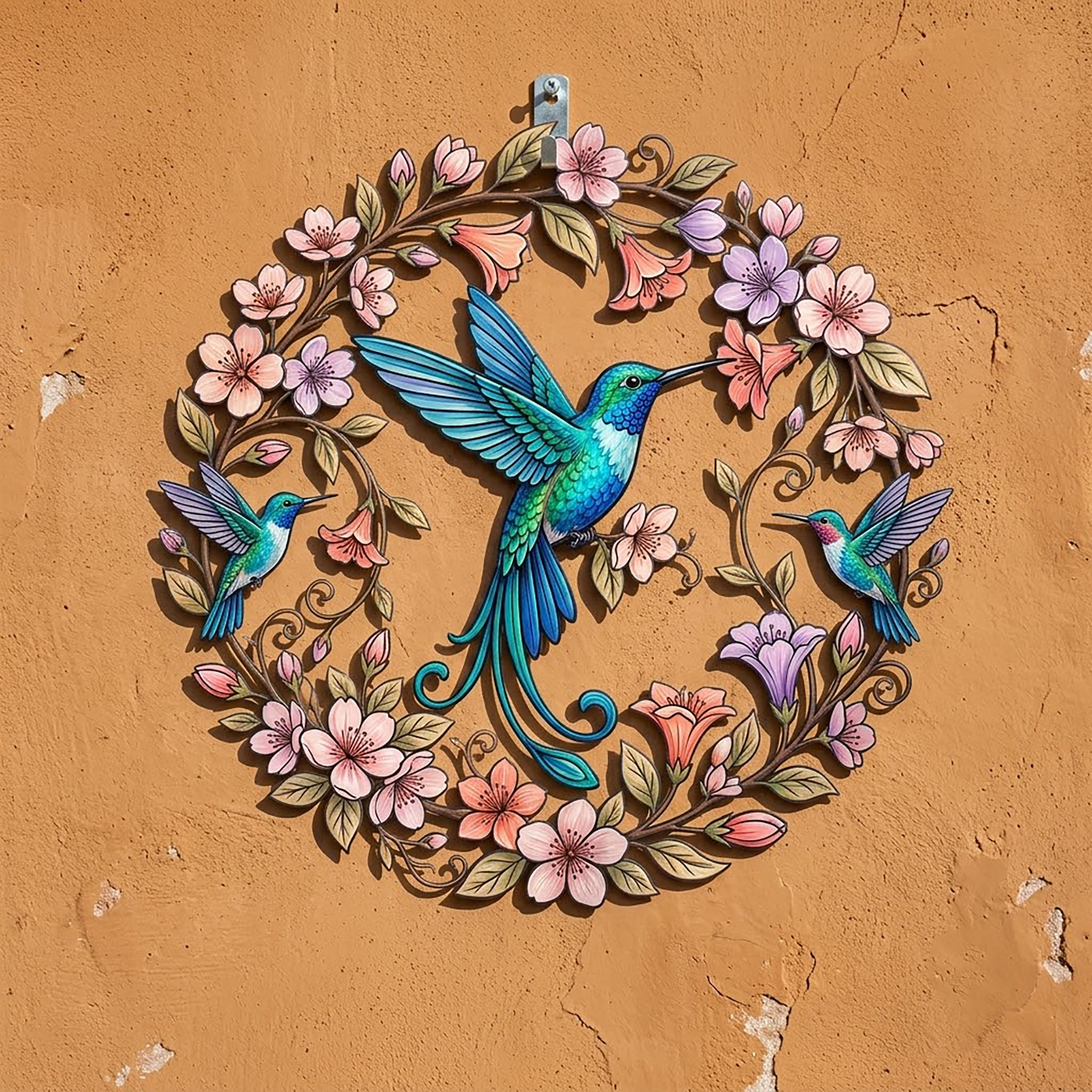 Hummingbird Metal Wall Art - product view 2