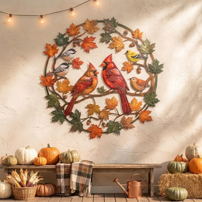 Cardinal Fall Metal Wall Art
