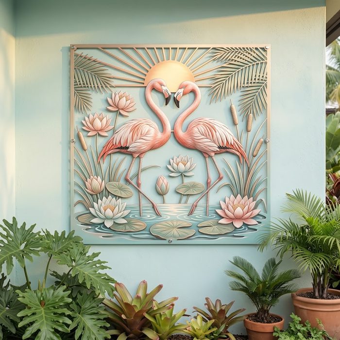 Flamingo Metal Wall Art