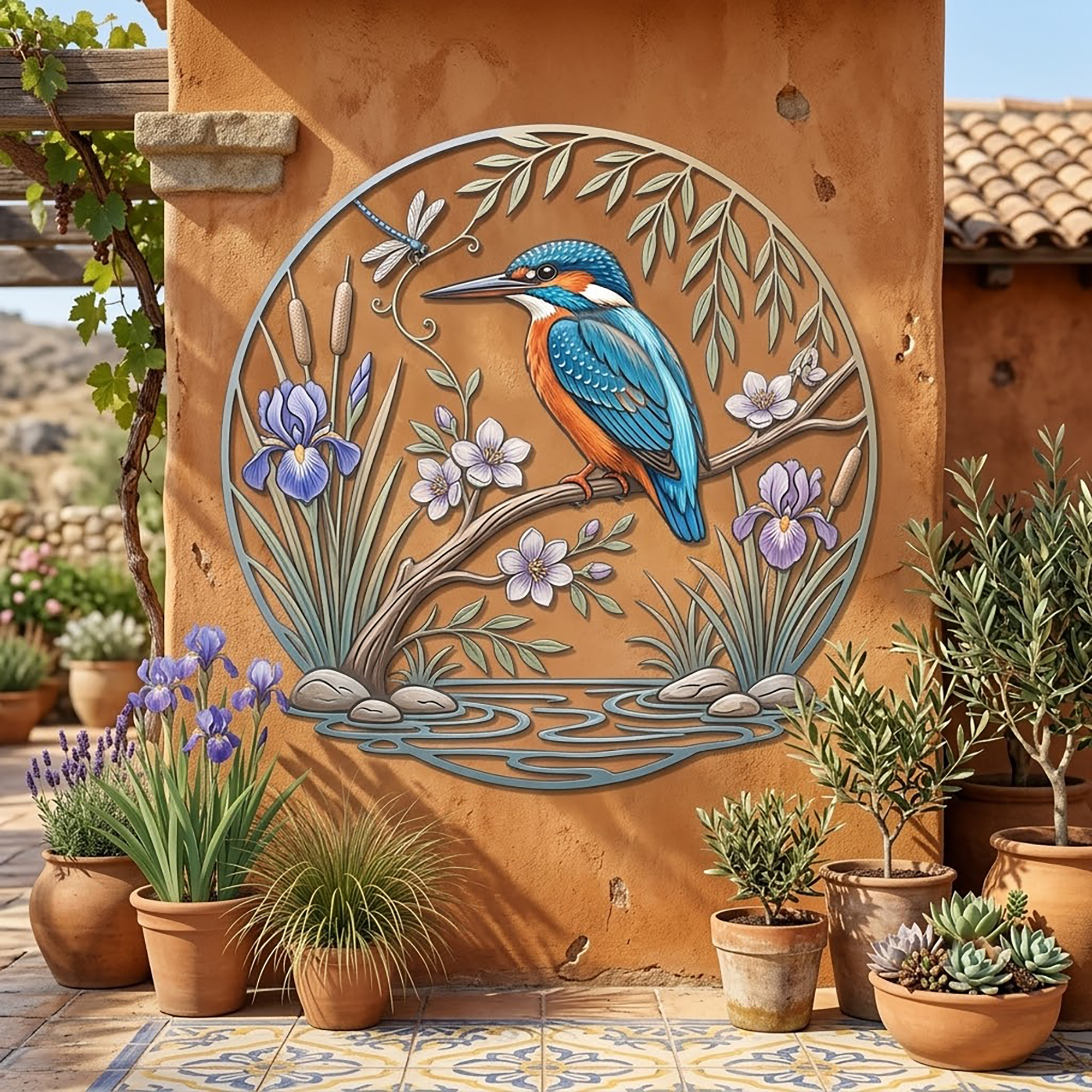 Kingfisher Metal Wall Art - product view 2