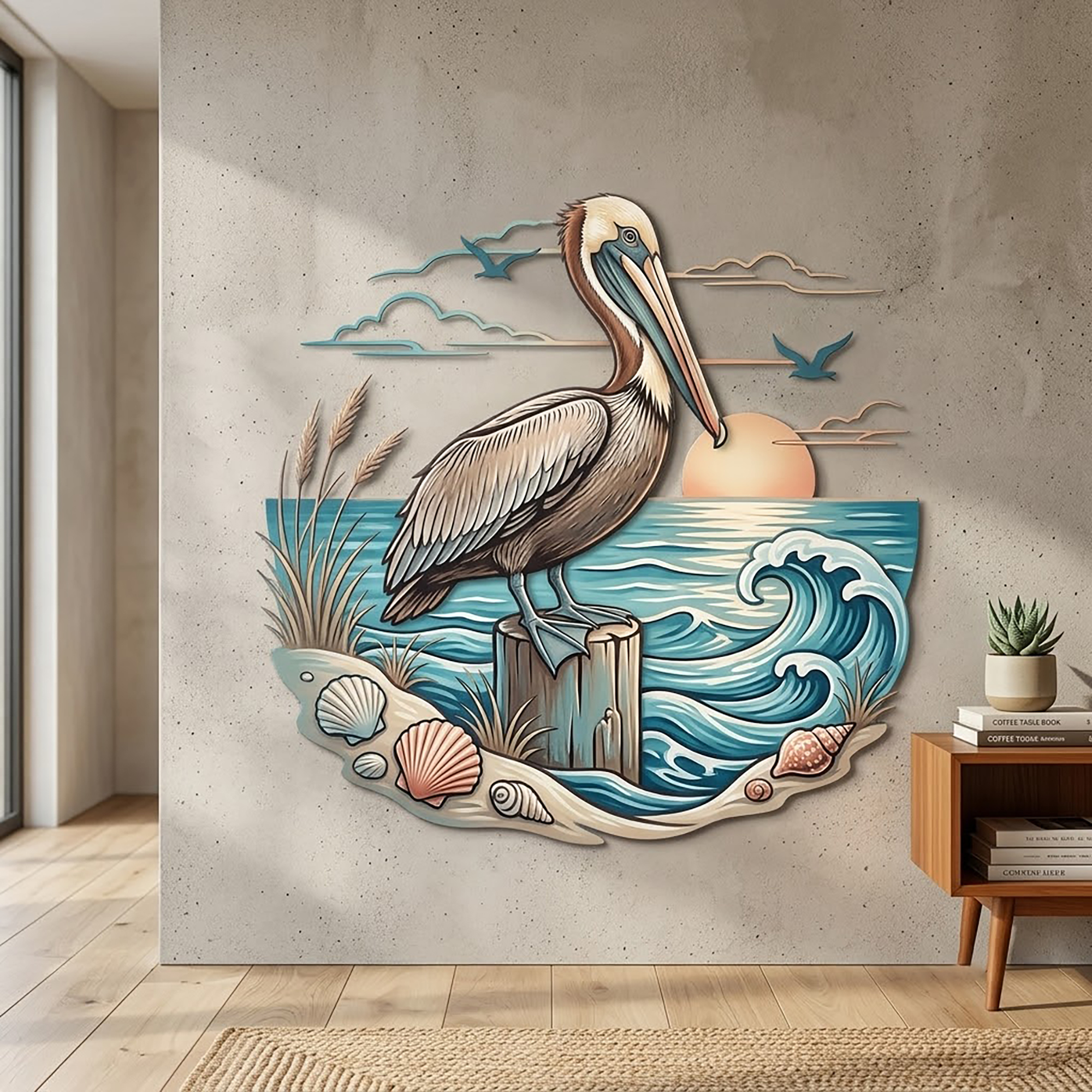 Pelican Metal Wall Art - product view 2