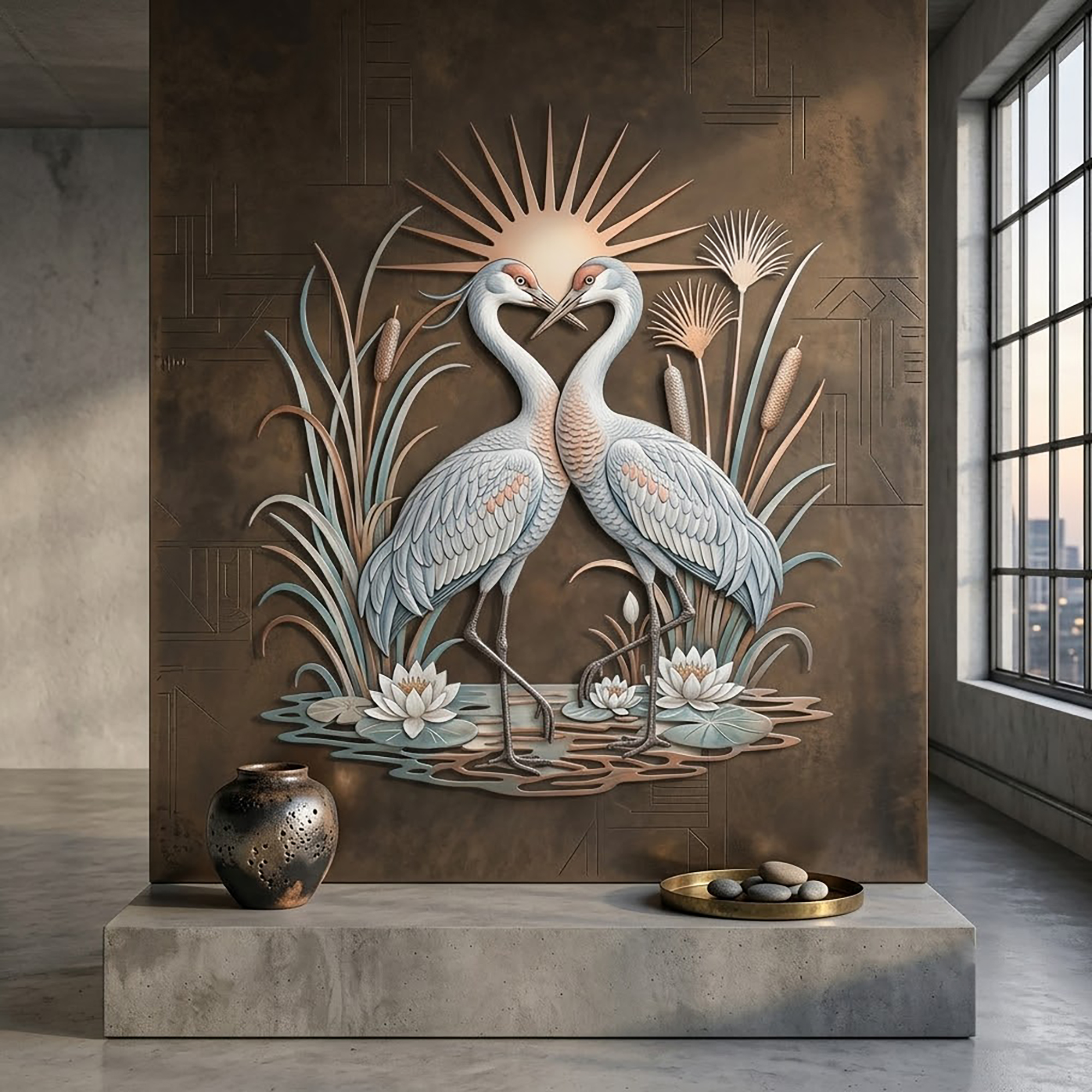 Crane Metal Wall Art - product view 2