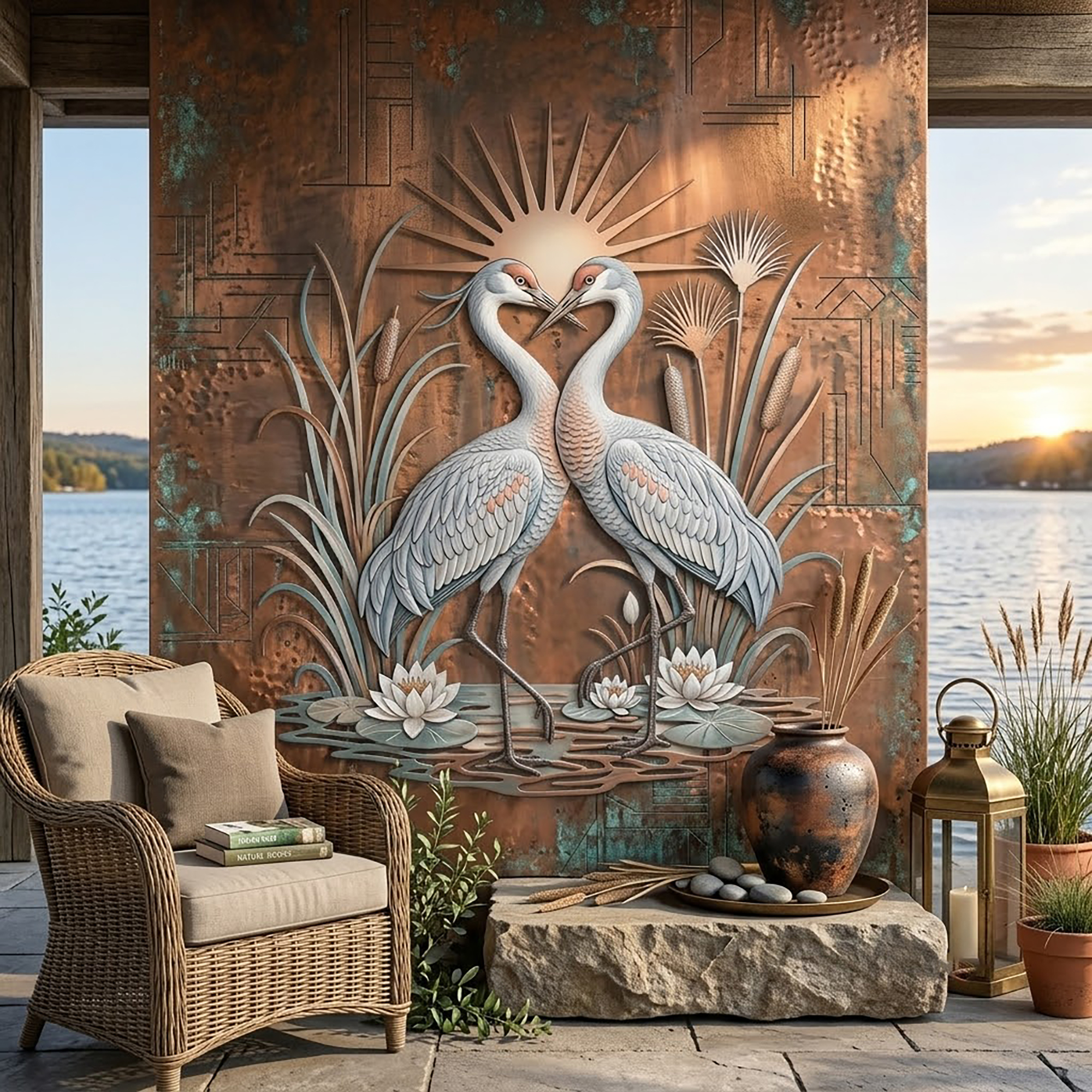 Crane Metal Wall Art - product view 3