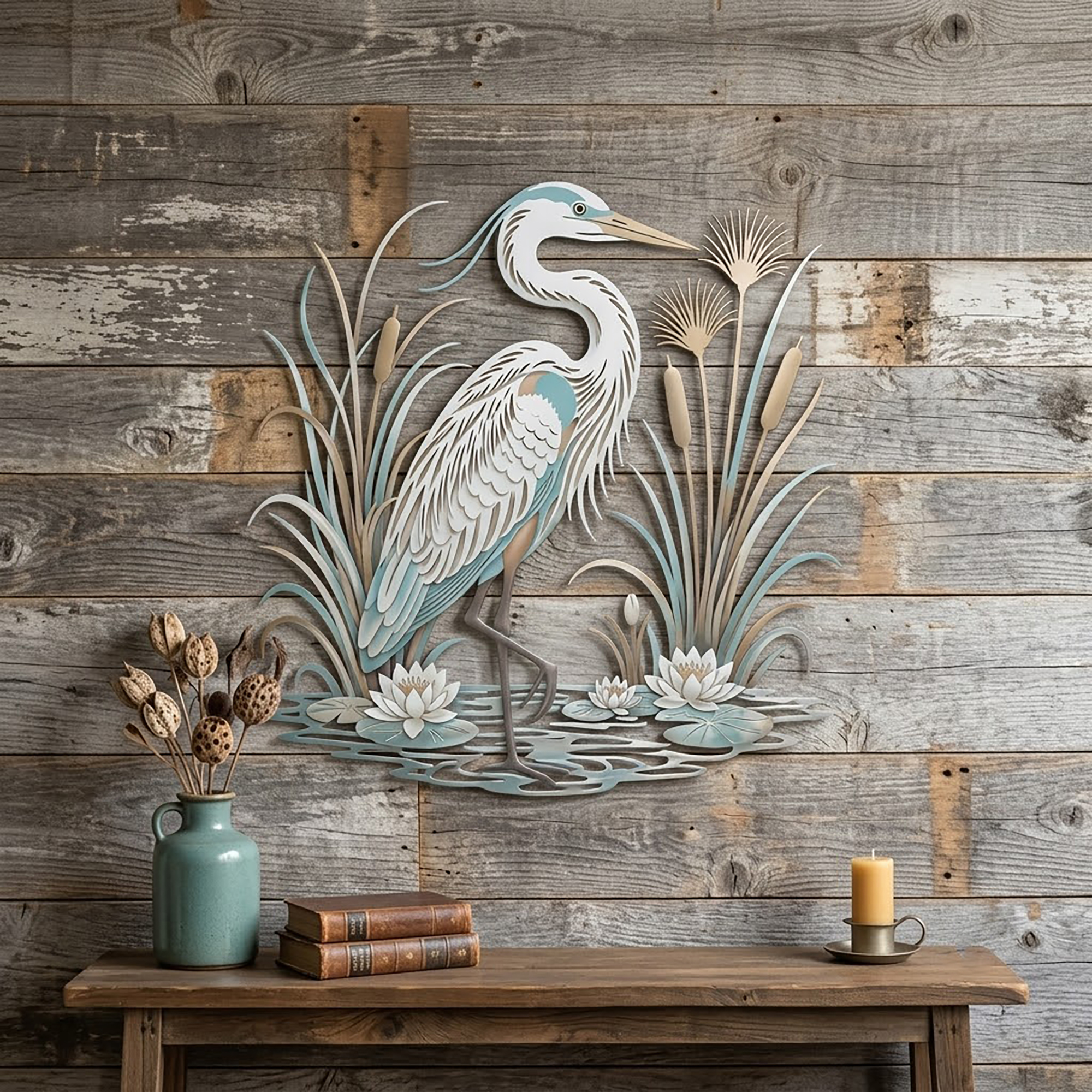 Great Blue Heron Metal Wall Art - product view 2