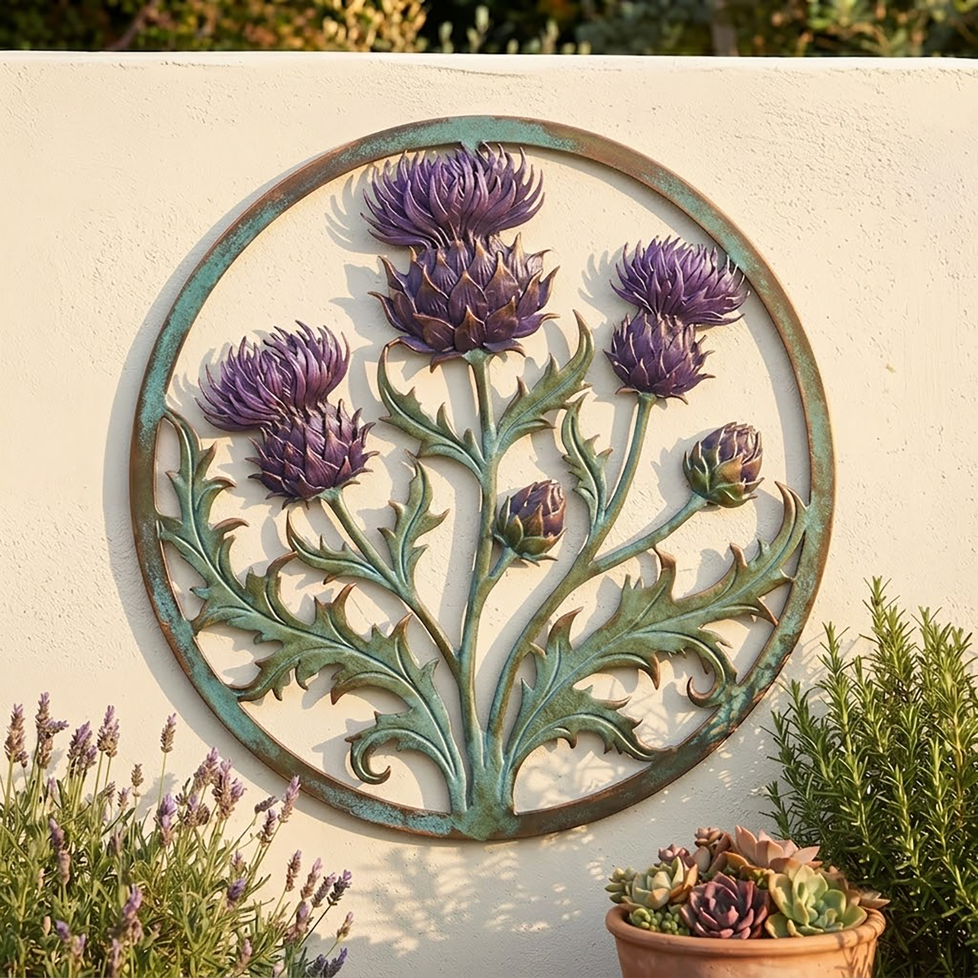 Scottish Thistle Metal Wall Art