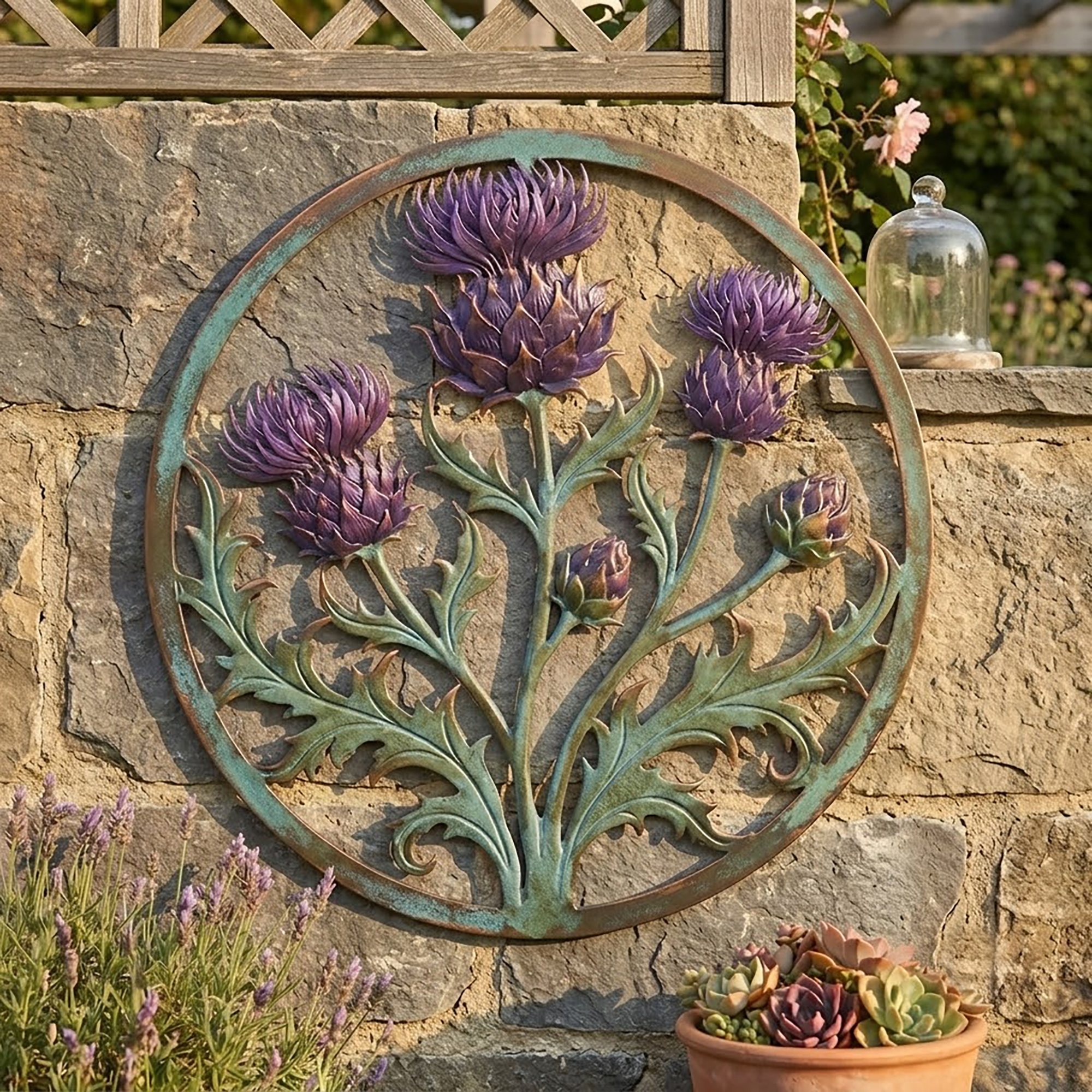 Scottish Thistle Metal Wall Art - product view 2