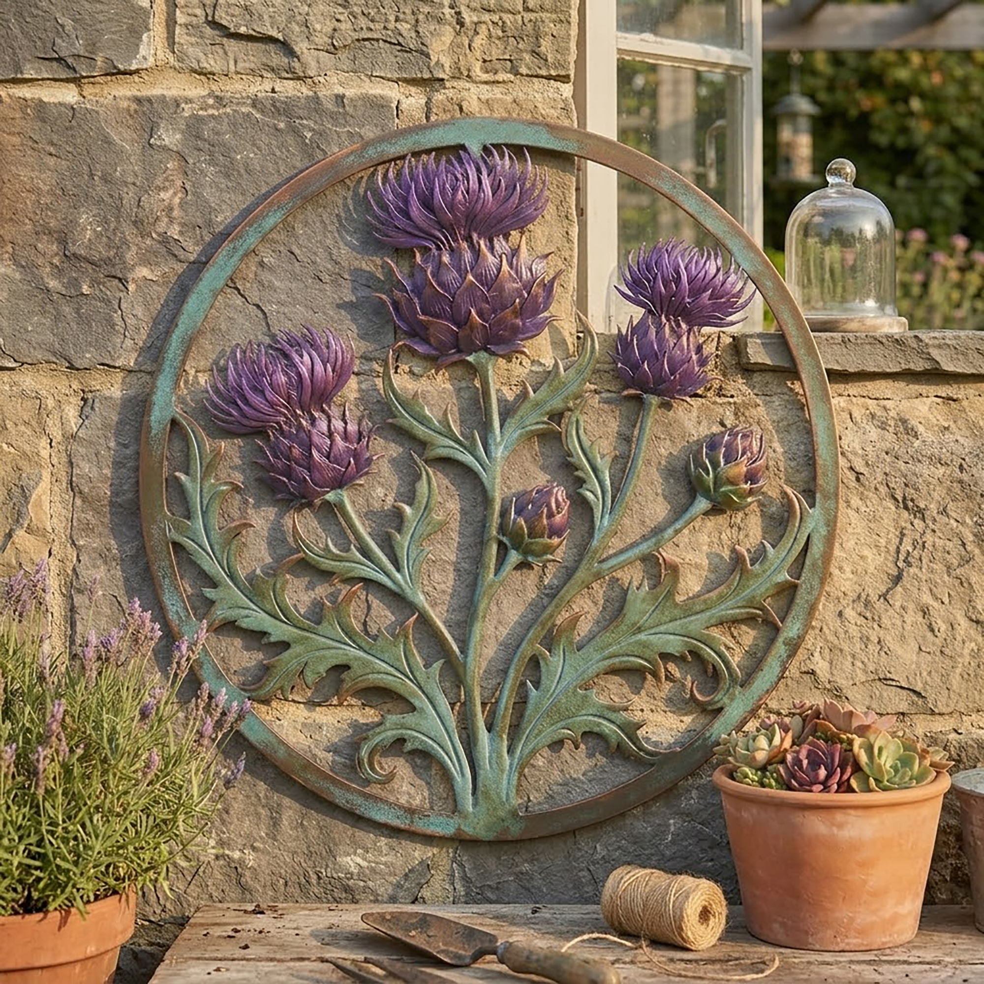 Scottish Thistle Metal Wall Art - product view 3