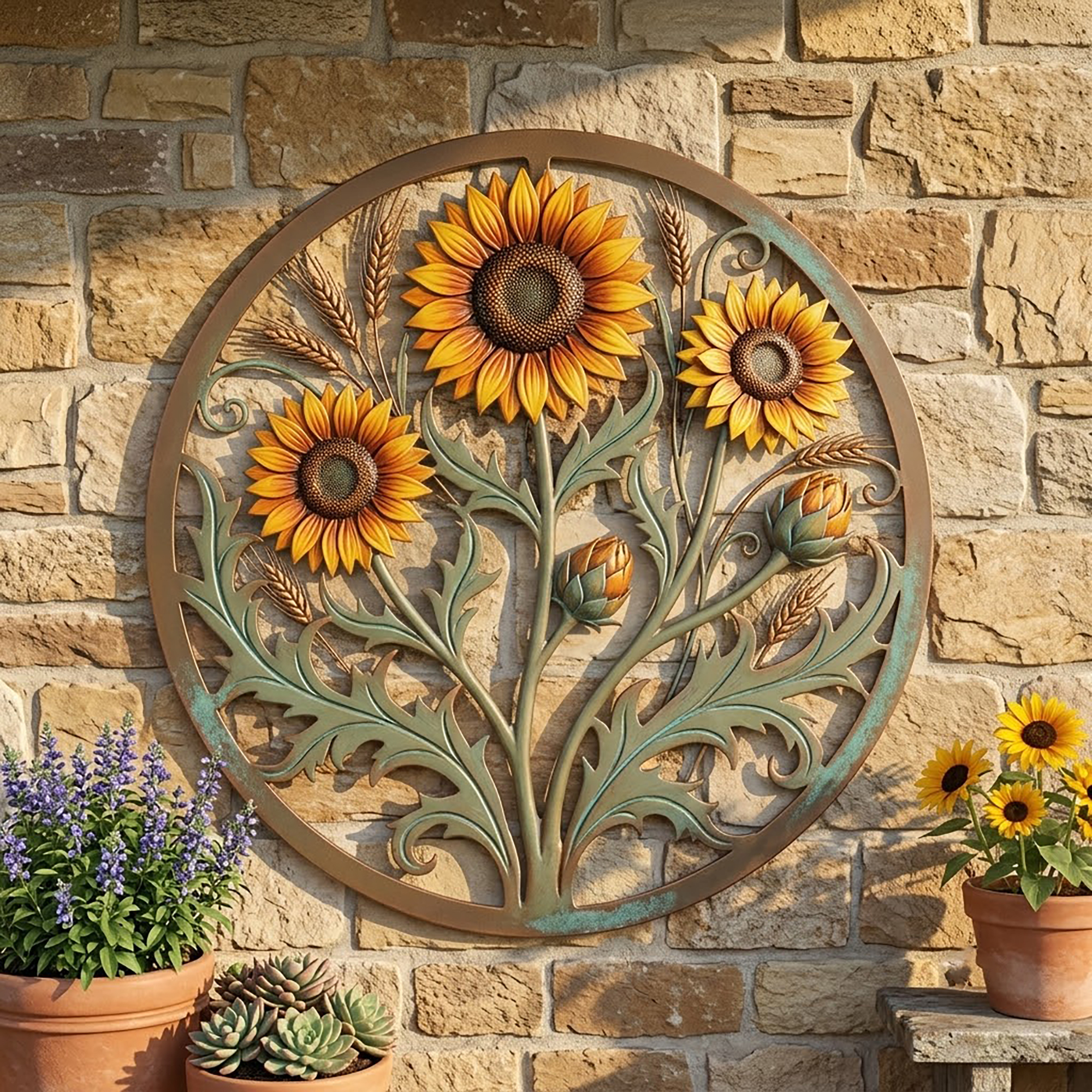Sunflower Metal Wall Art - product view 2