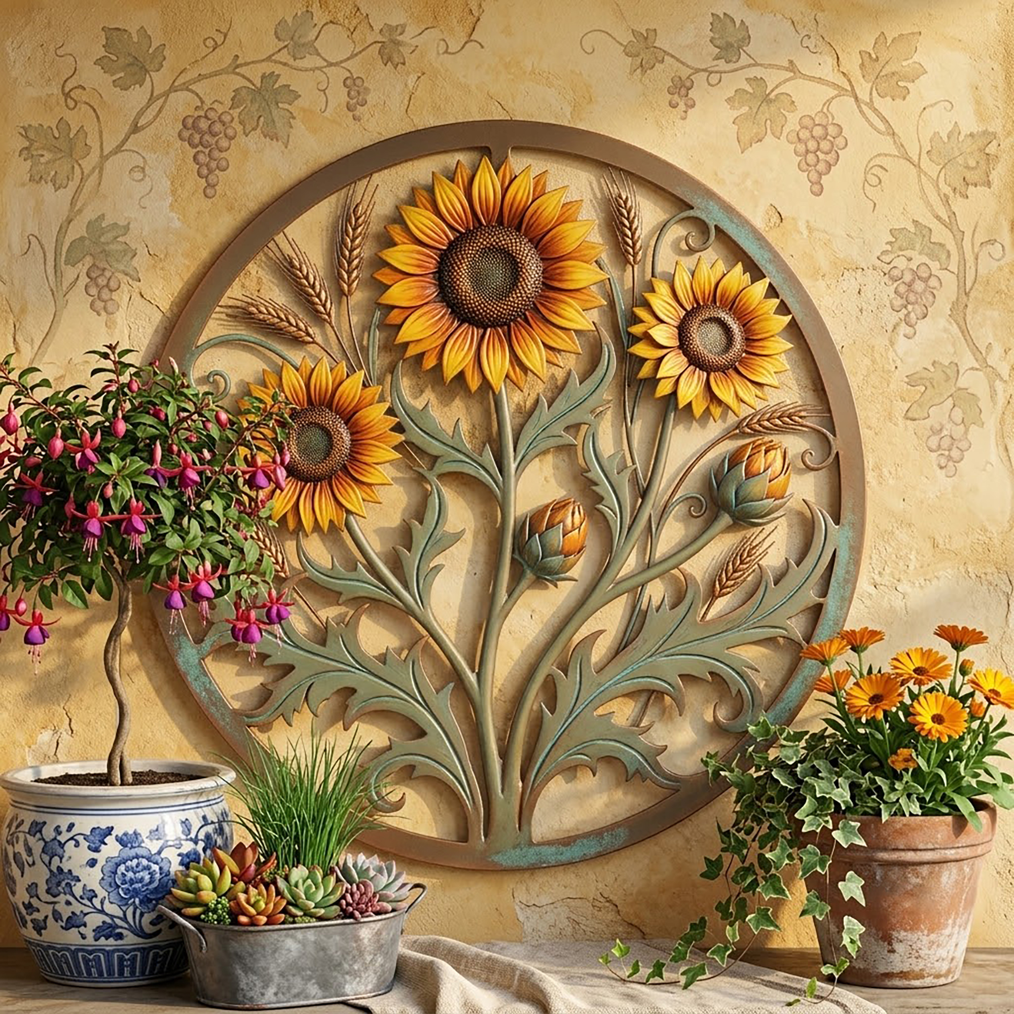 Sunflower Metal Wall Art - product view 3