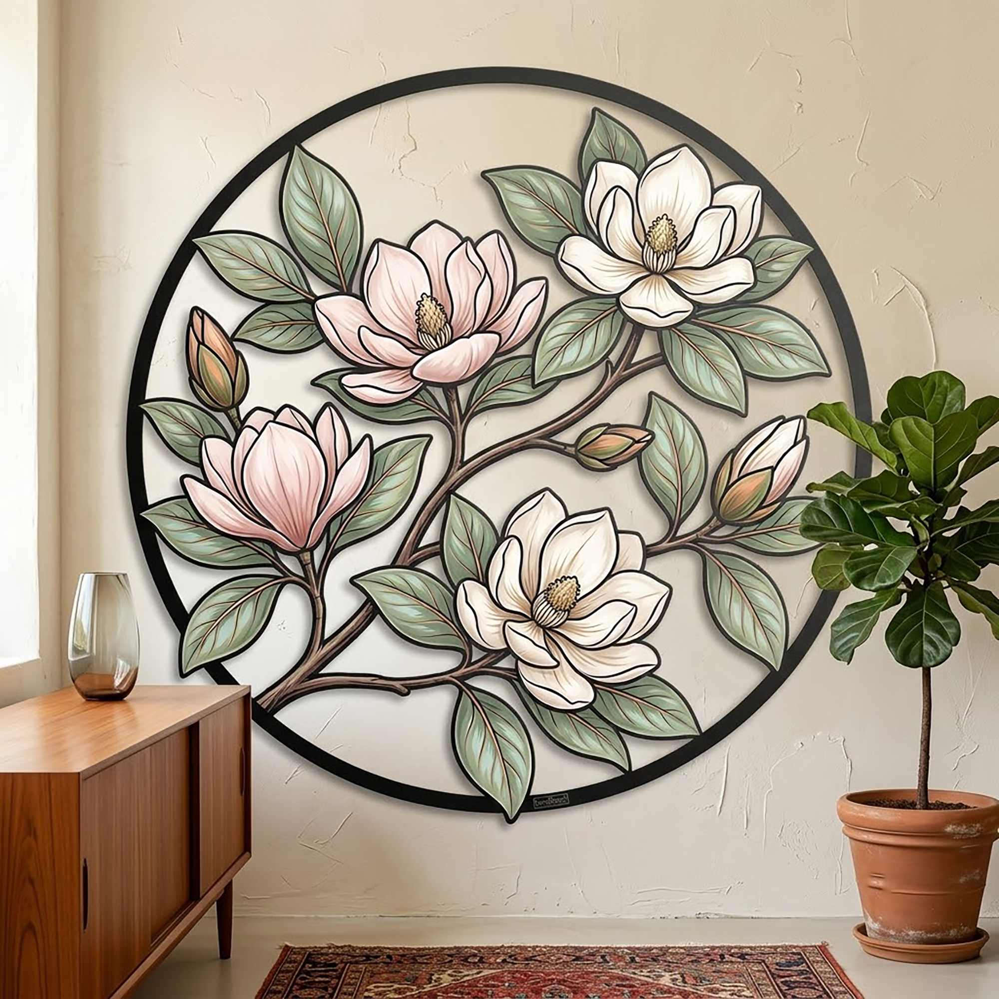 Magnolia Metal Wall Art - product view 2