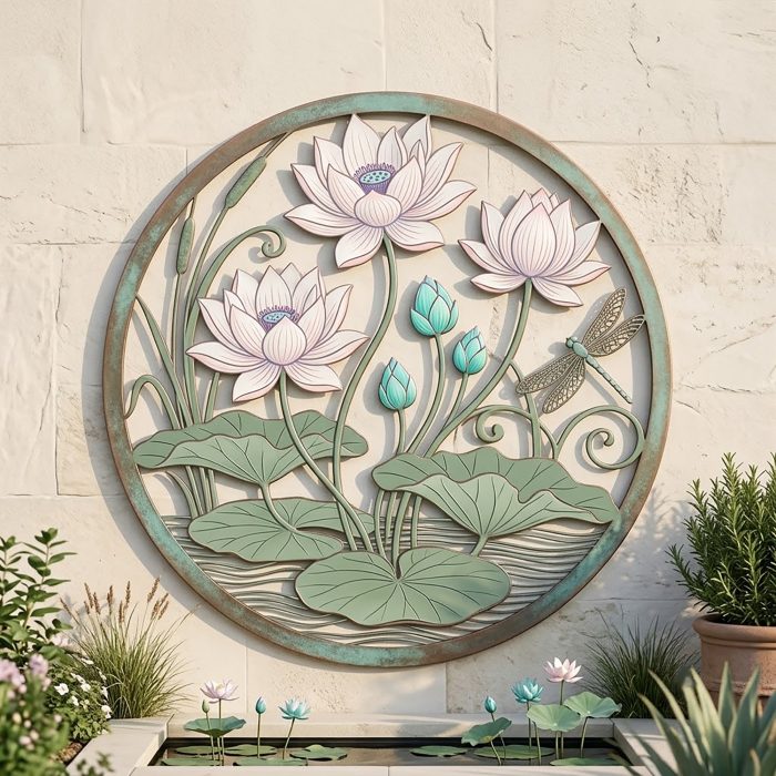 Lotus Flower Metal Wall Art