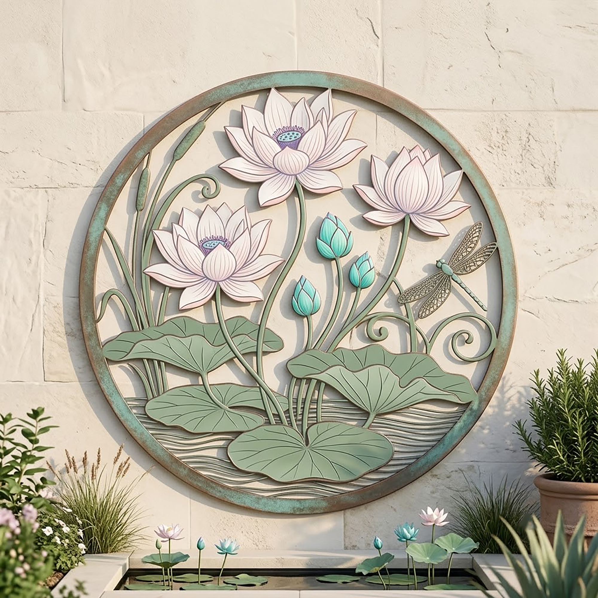 Lotus Flower Metal Wall Art