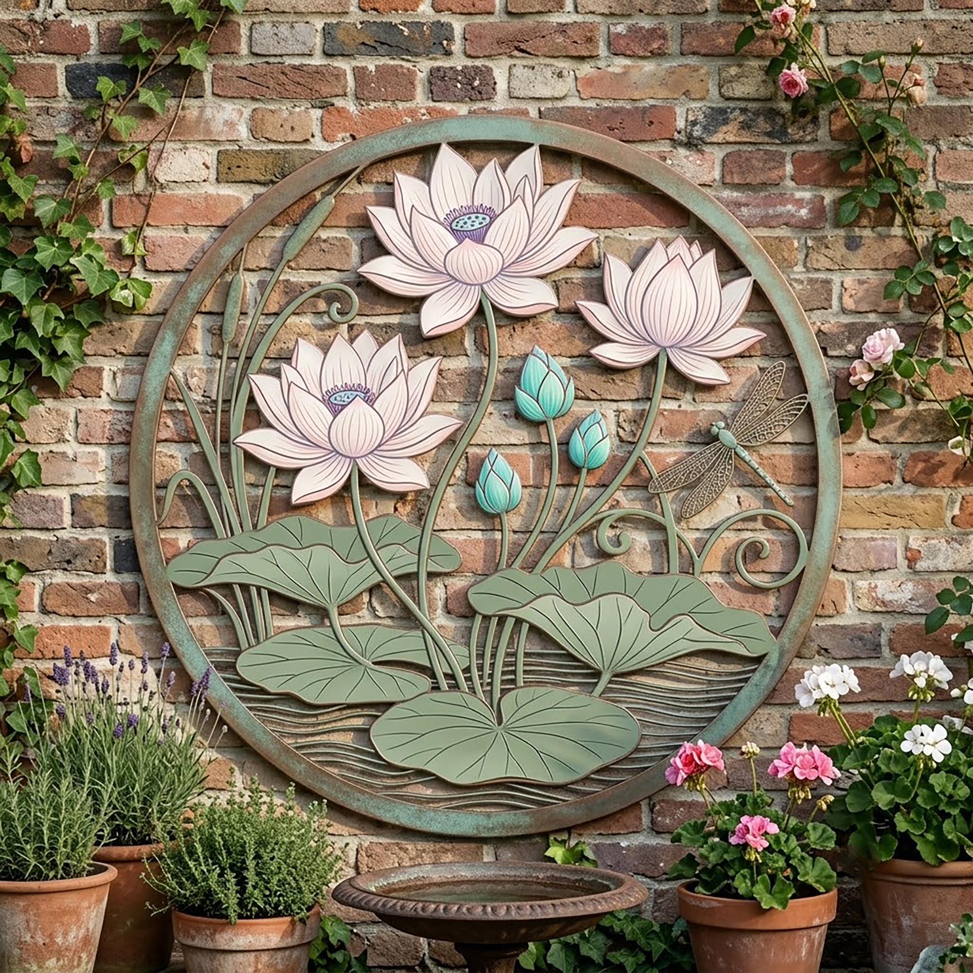 Lotus Flower Metal Wall Art - product view 2