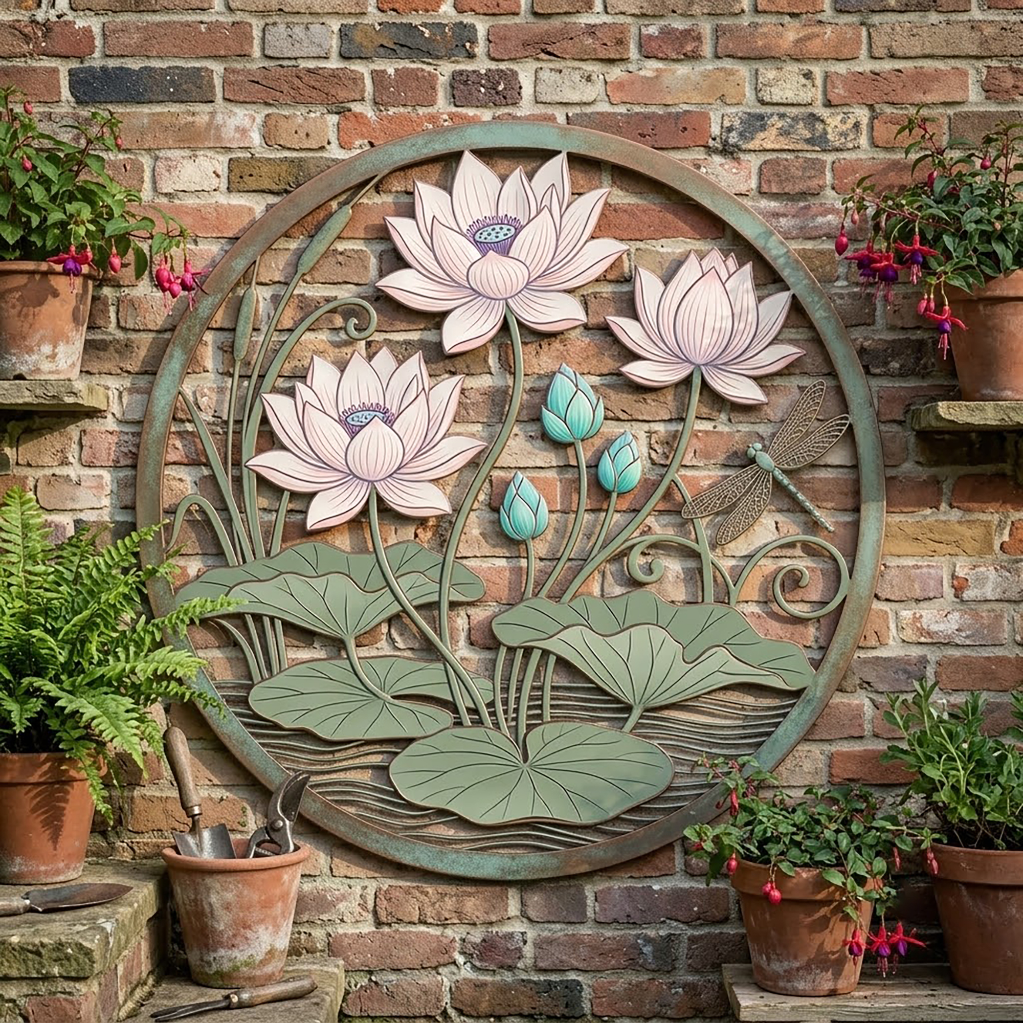 Lotus Flower Metal Wall Art - product view 3