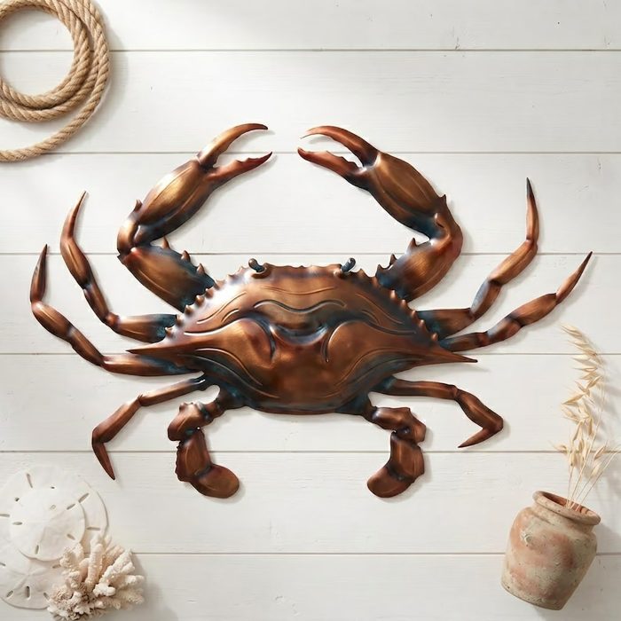 Blue Crab Metal Wall Art